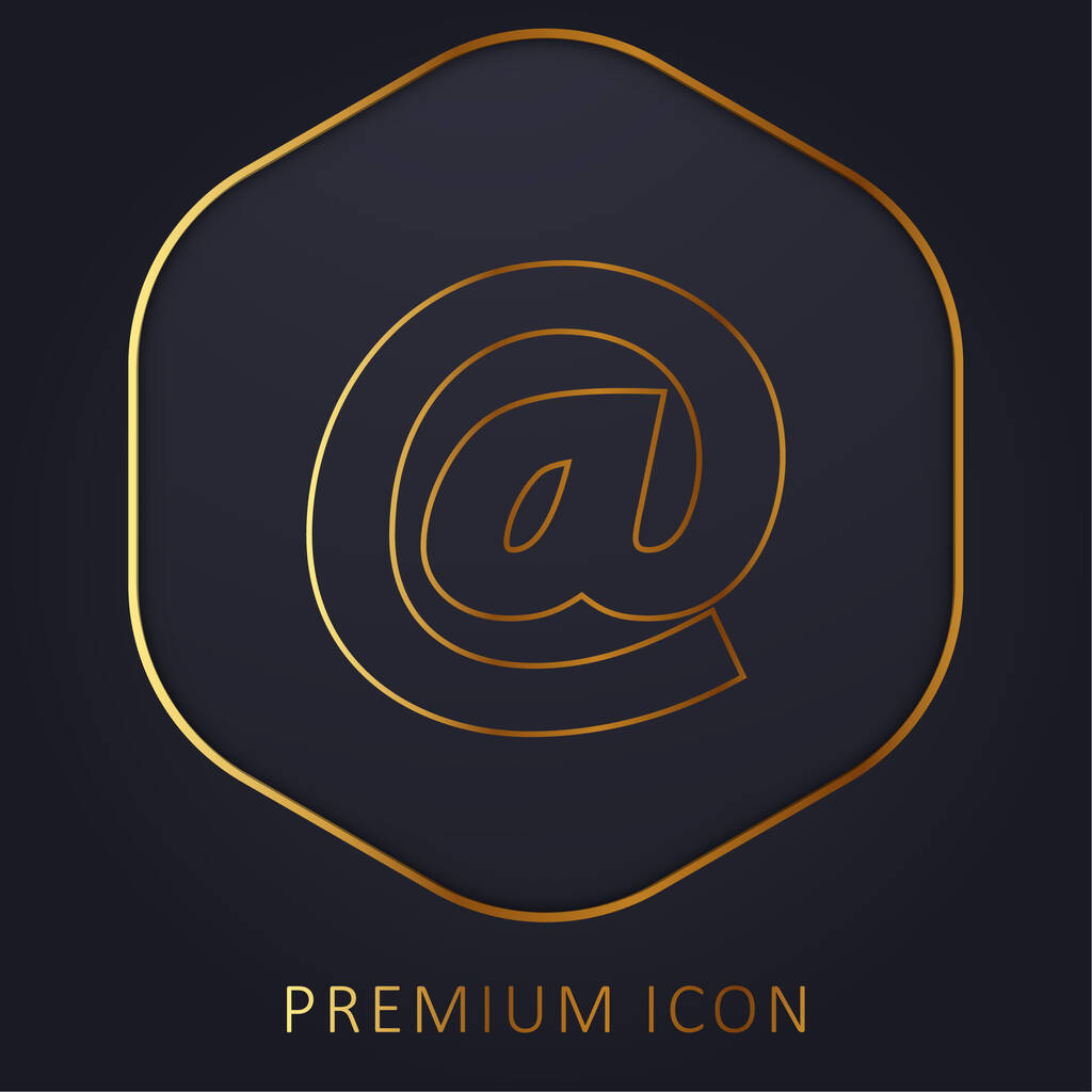 Arroba Symbol golden line premium logo or icon - Vector, Image