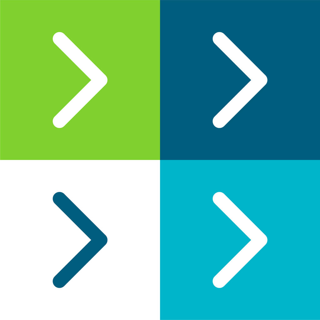 Nyíl pont jobbra Lapos négy szín minimális ikon készlet - Vektor, kép