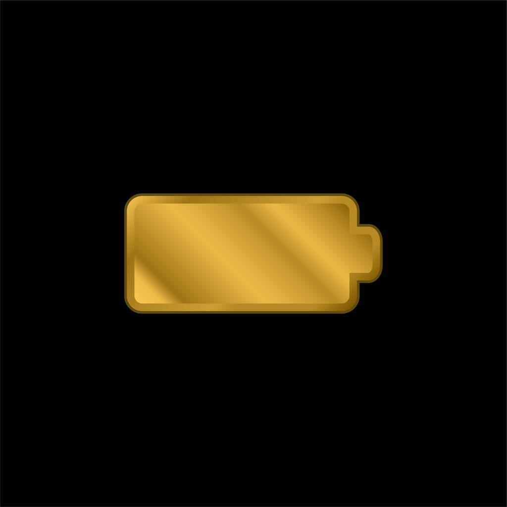 Black Full Bateria złocona metaliczna ikona lub wektor logo - Wektor, obraz
