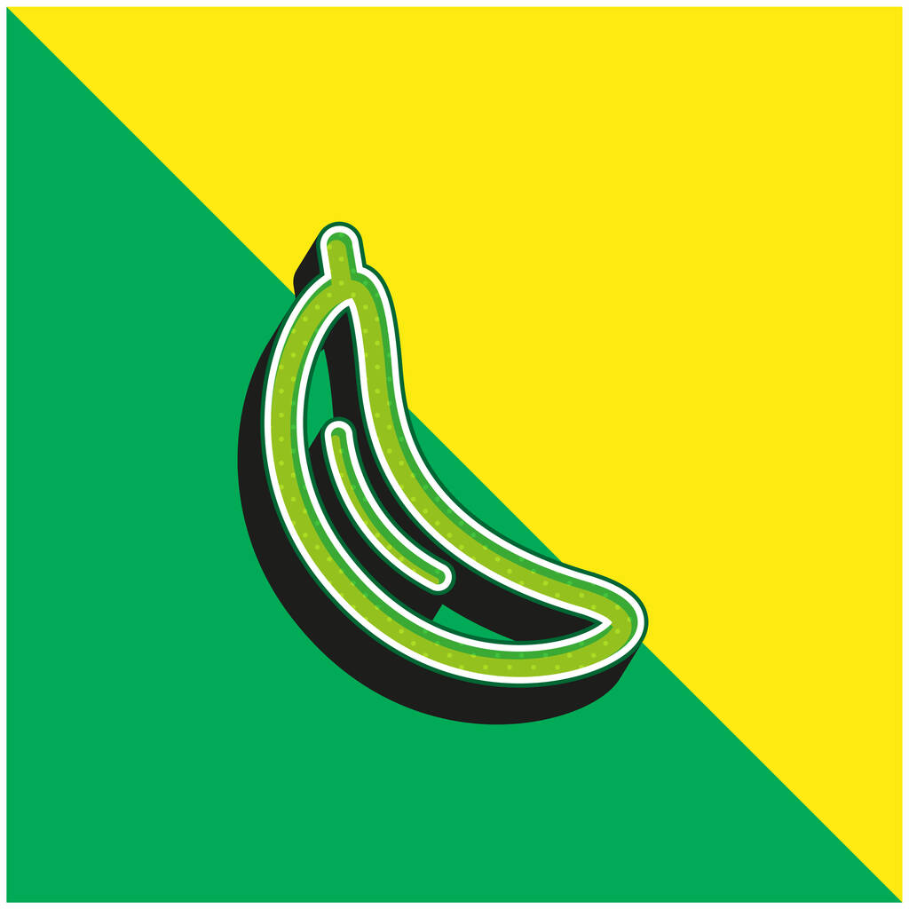 Banaani Vihreä ja keltainen moderni 3d vektori kuvake logo - Vektori, kuva