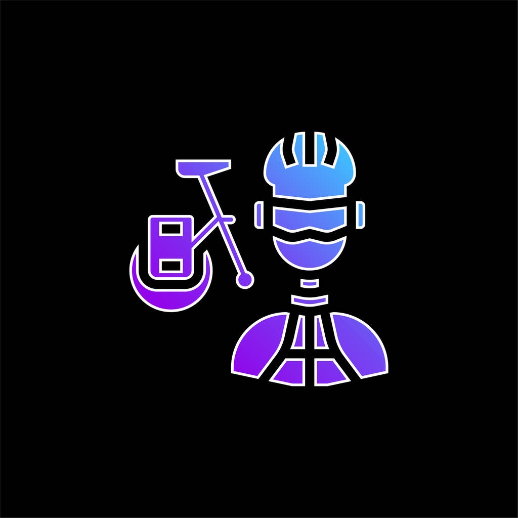 Biker blaues Gradienten-Vektor-Symbol - Vektor, Bild