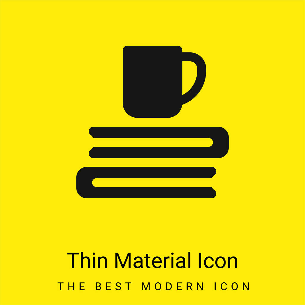 Boeken minimaal helder geel materiaal icoon - Vector, afbeelding