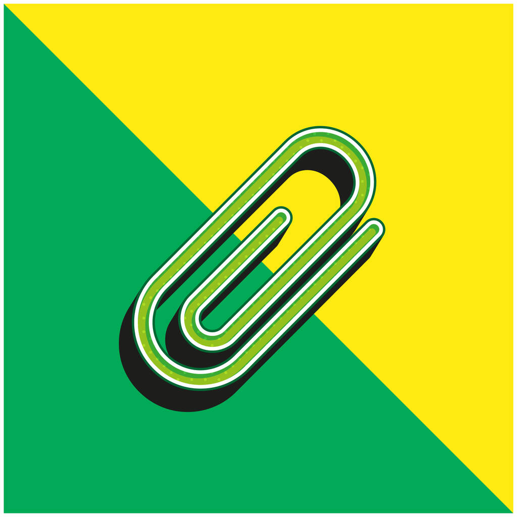 Attachment Green and yellow modern 3d vector icon logo - Vector, Image