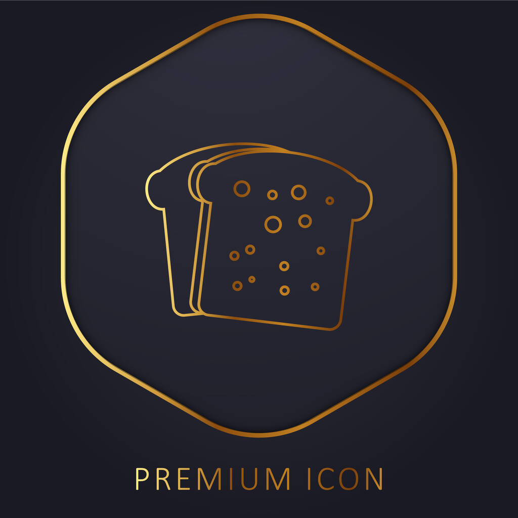 Breakfast Bread Toasts golden line premium logo or icon - Vector, Image