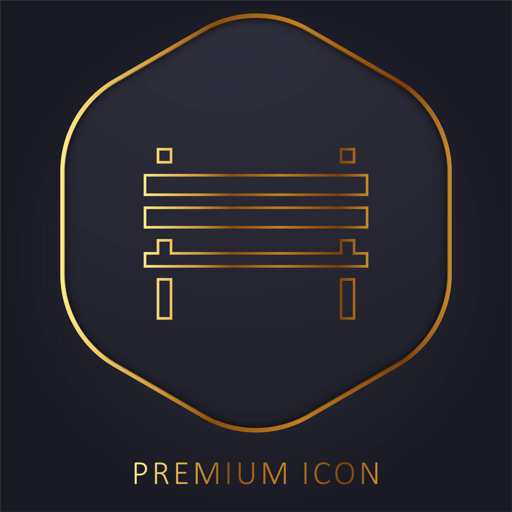 Logotipo o icono premium de la línea dorada del banco - Vector, imagen