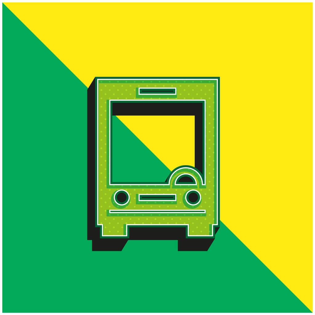 Big Bus anteriore verde e giallo moderno 3d vettoriale icona logo - Vettoriali, immagini