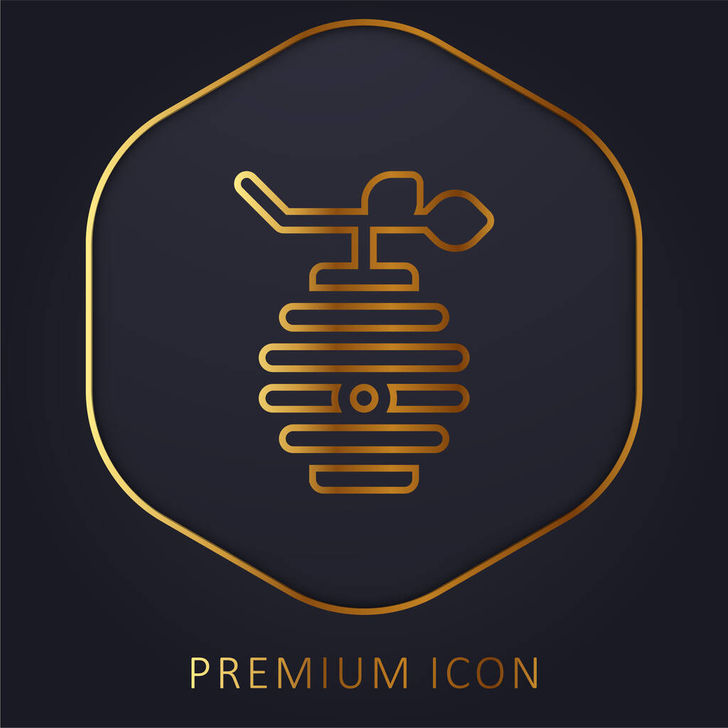 Κυψέλη χρυσή γραμμή premium λογότυπο ή εικονίδιο - Διάνυσμα, εικόνα