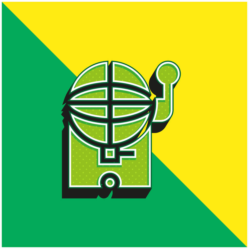 Bingo Verde e amarelo moderno logotipo do ícone do vetor 3d - Vetor, Imagem