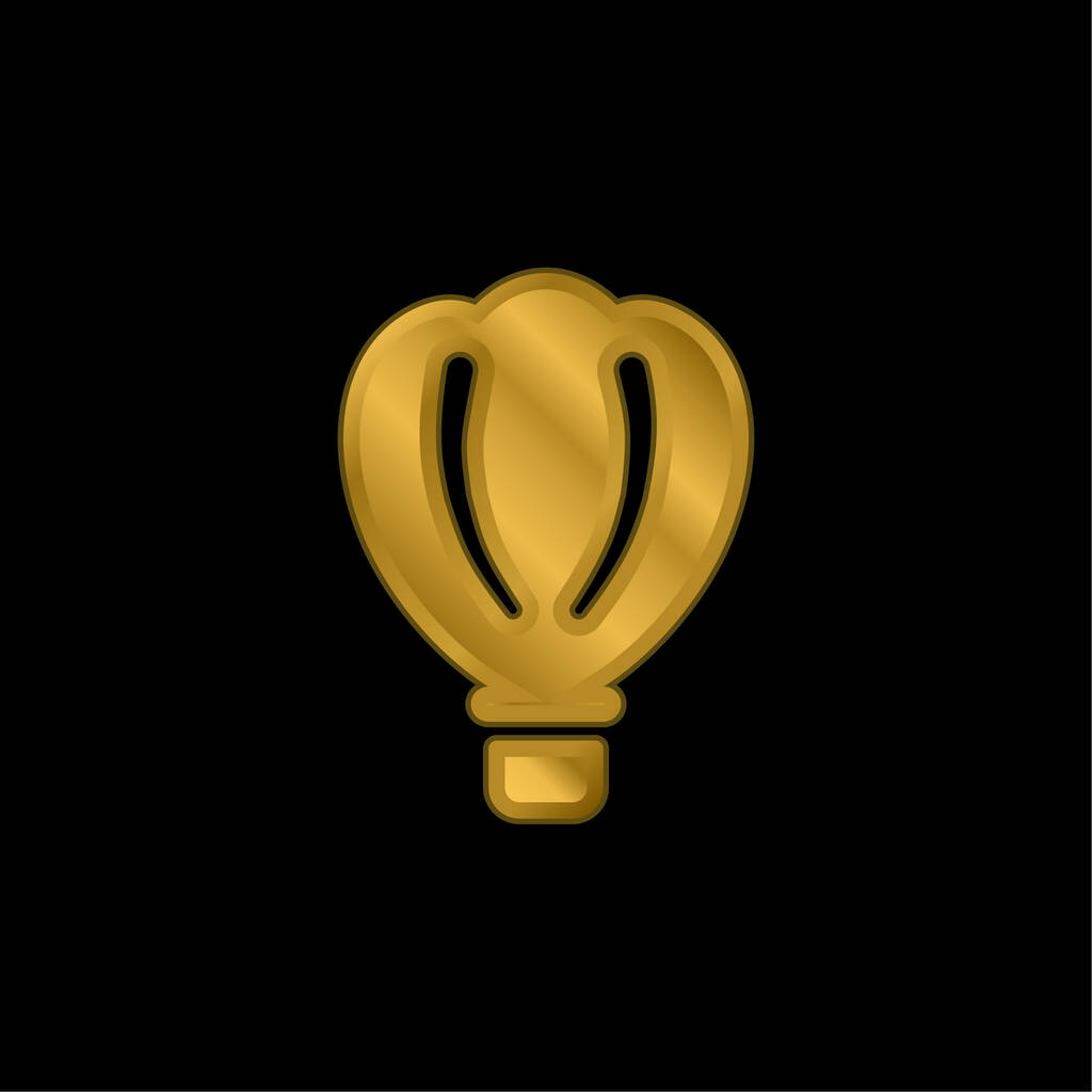 Globo de aire chapado en oro icono metálico o logo vector - Vector, Imagen