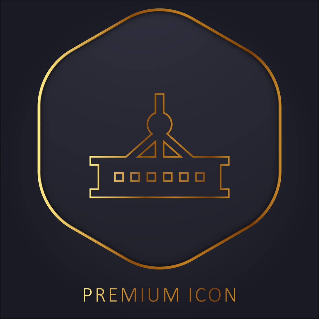 Beam línea de oro logotipo premium o icono - Vector, Imagen