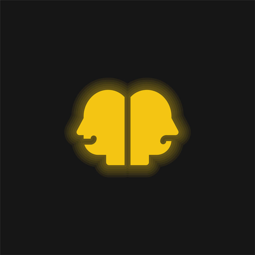 Icona al neon bipolare giallo brillante - Vettoriali, immagini