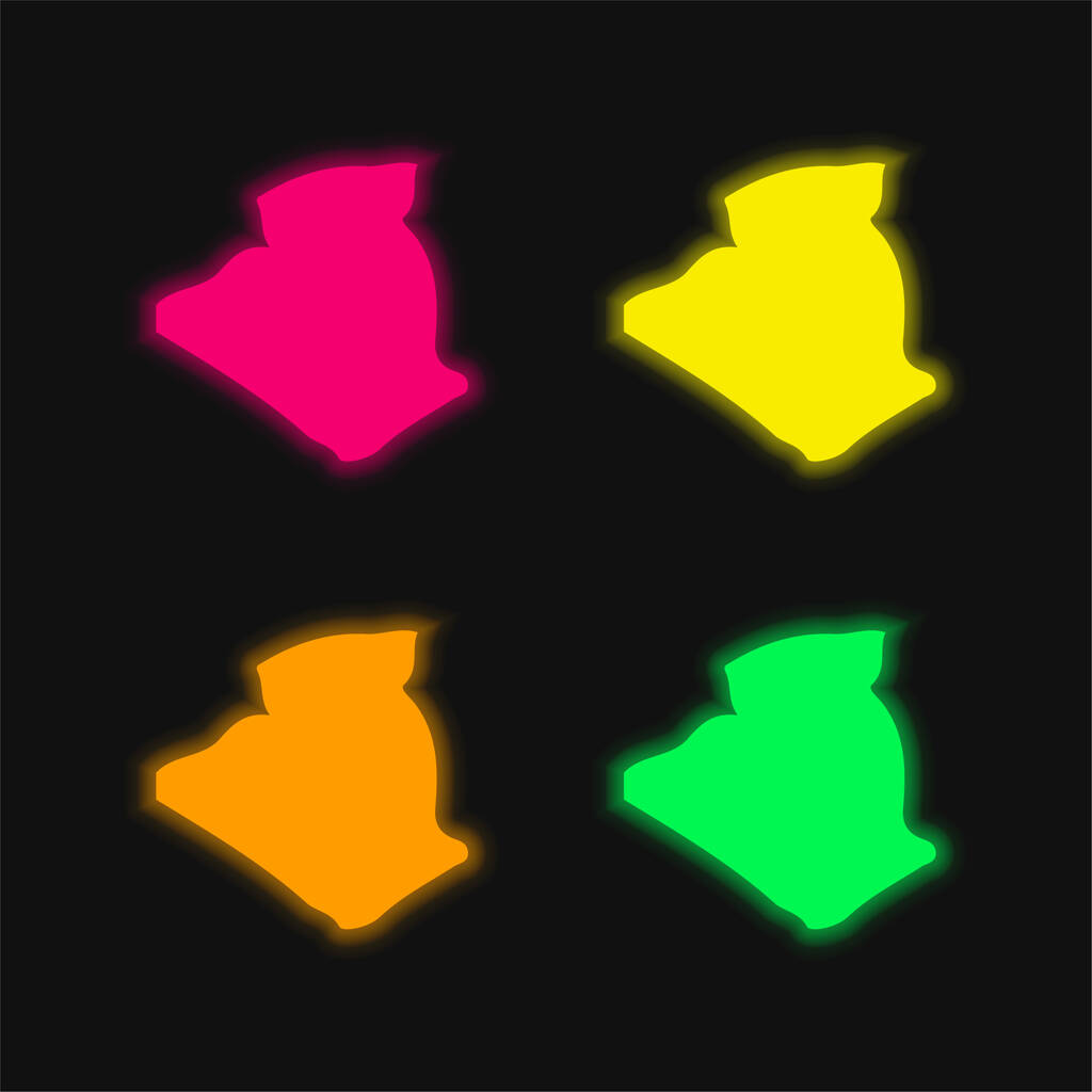 Algéria négy szín izzó neon vektor ikon - Vektor, kép