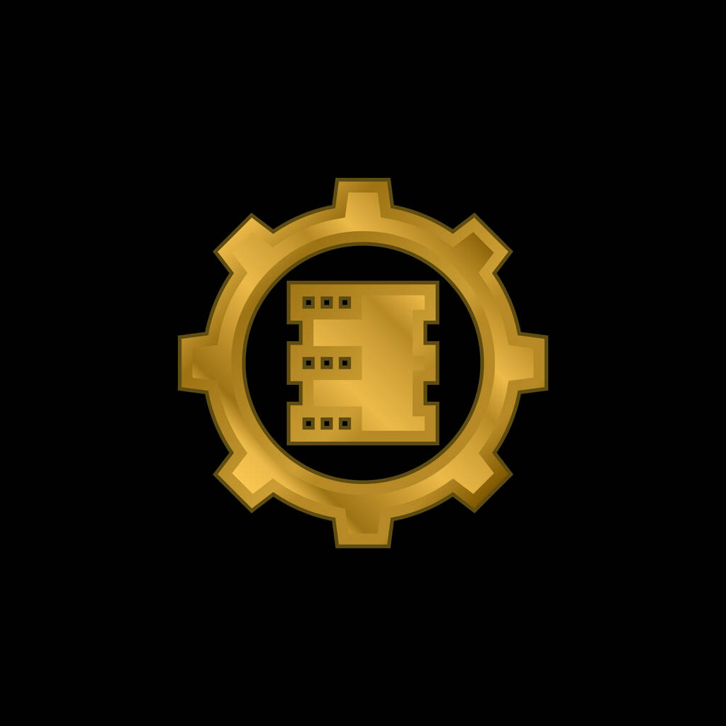 Velký datový pozlacený kovový ikon nebo vektor loga - Vektor, obrázek