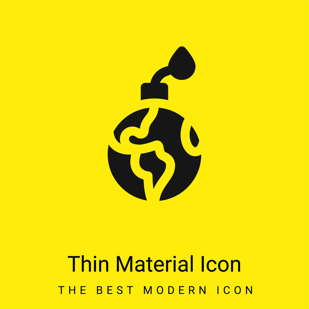 Bom minimaal helder geel materiaal icoon - Vector, afbeelding