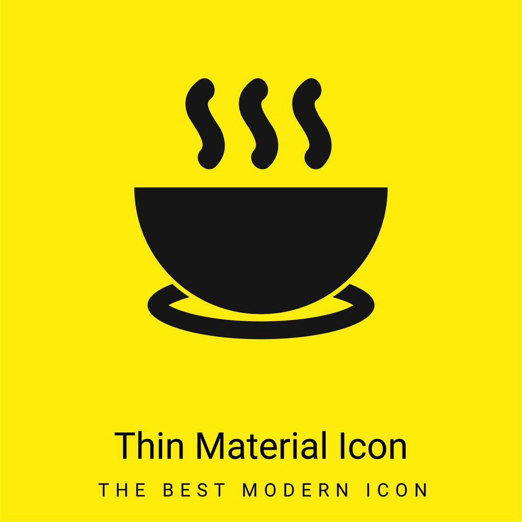 Miska gorącej zupy na płycie minimalnej jasnożółty materiał ikona - Wektor, obraz