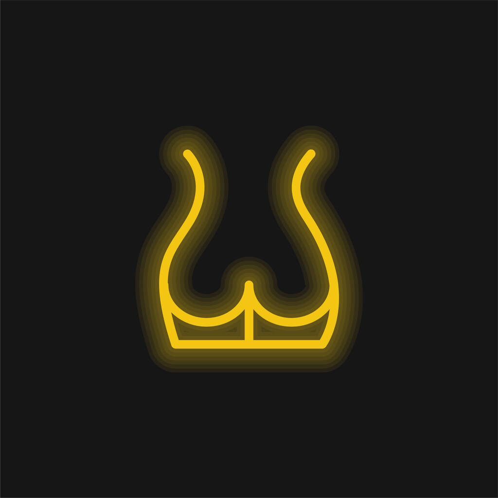 Back Part Of The Body Showing Butt Area yellow glowing neon icon - Vector, Image