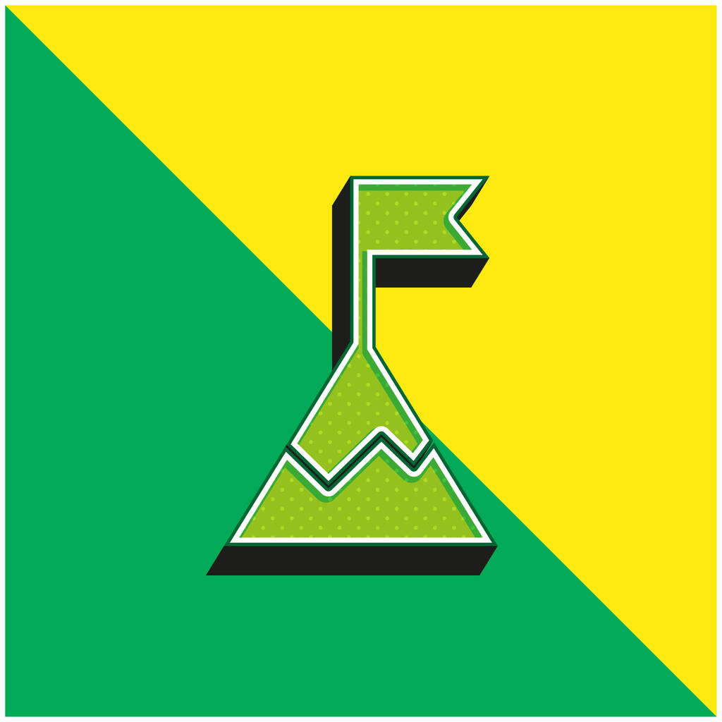 Realizzazione Logo moderno verde e giallo dell'icona vettoriale 3d - Vettoriali, immagini