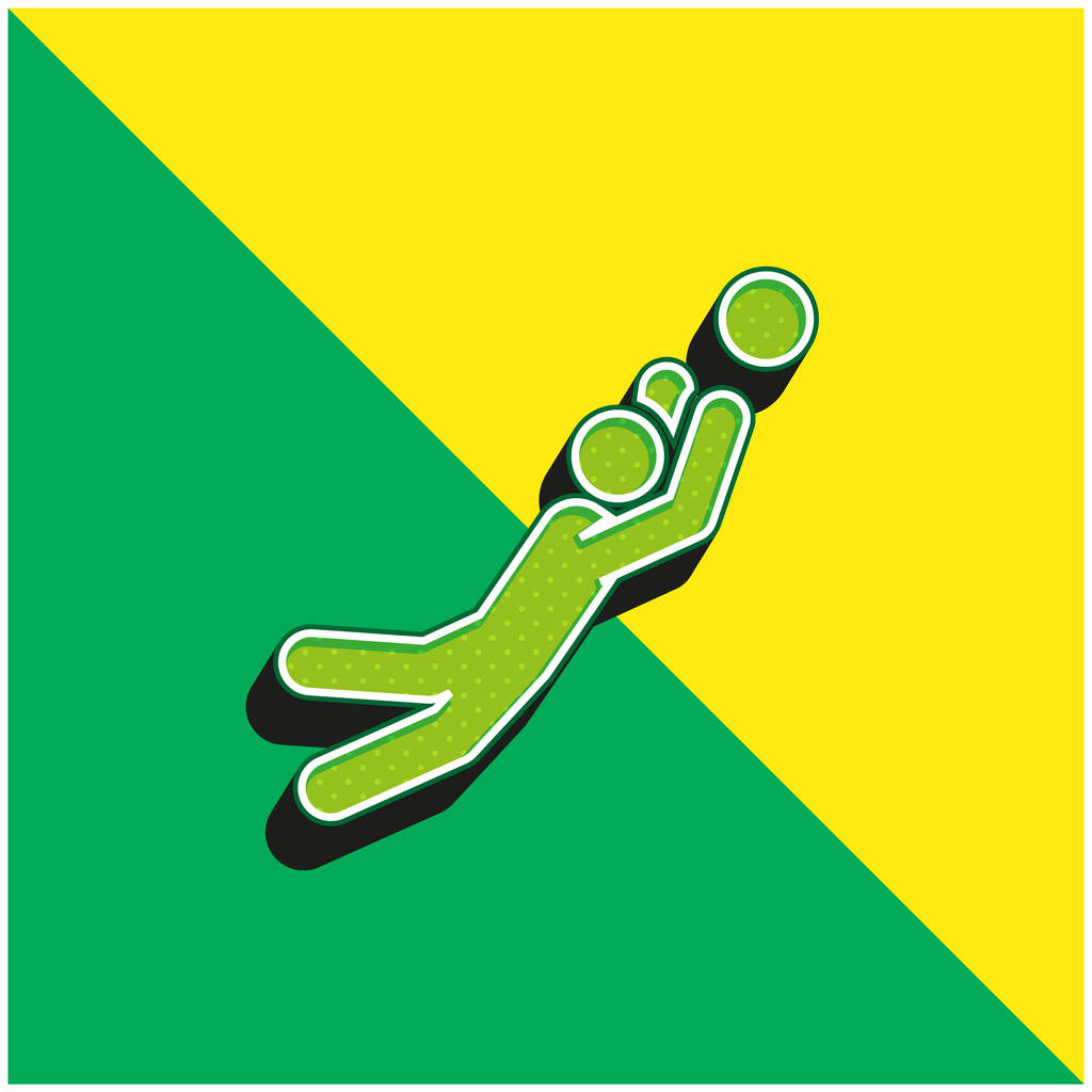 Pallopelit Vihreä ja keltainen moderni 3d vektori kuvake logo - Vektori, kuva