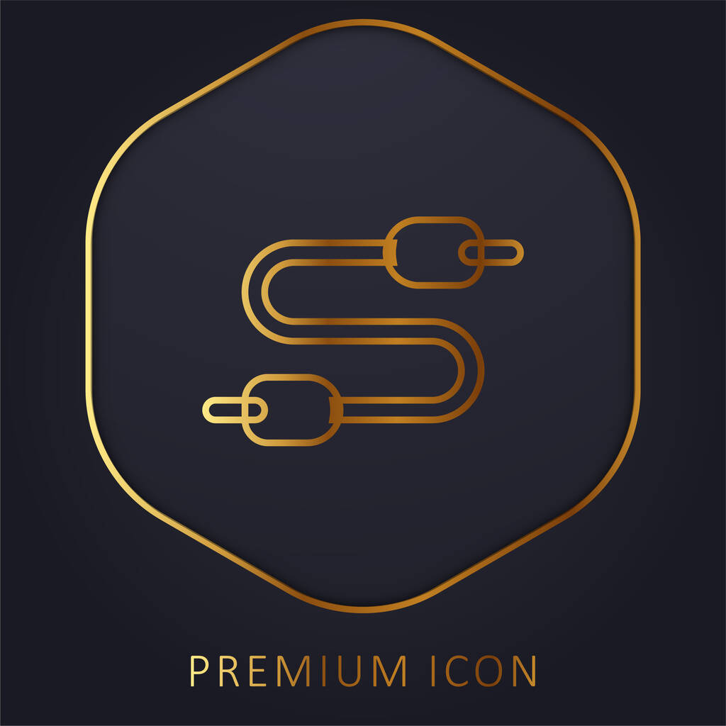 Audio Jack złotej linii logo premium lub ikona - Wektor, obraz