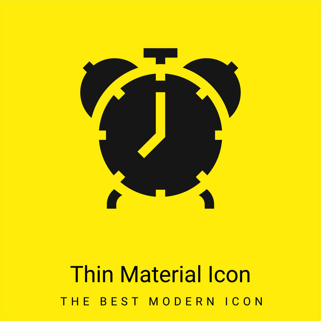 Будильник минимальный ярко-желтый значок материала - Вектор,изображение