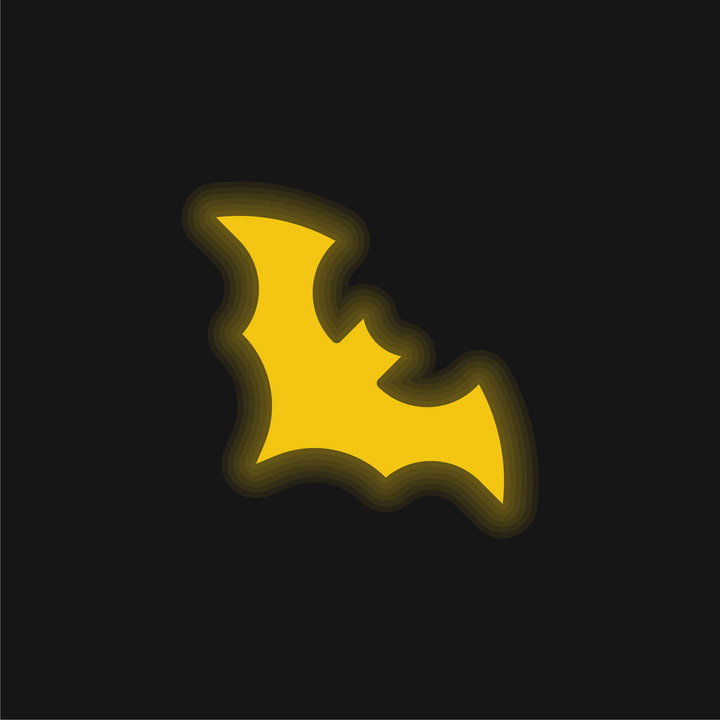 Bat żółty świecący neon ikona - Wektor, obraz