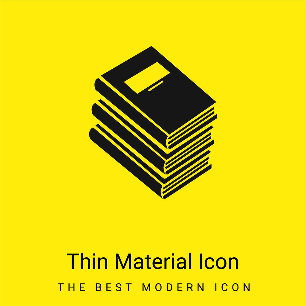 Boeken Stack For Education minimaal helder geel materiaal pictogram - Vector, afbeelding