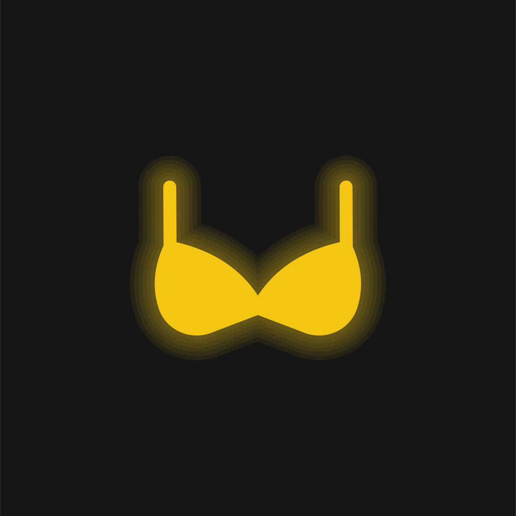 BH geel gloeiende neon icoon - Vector, afbeelding