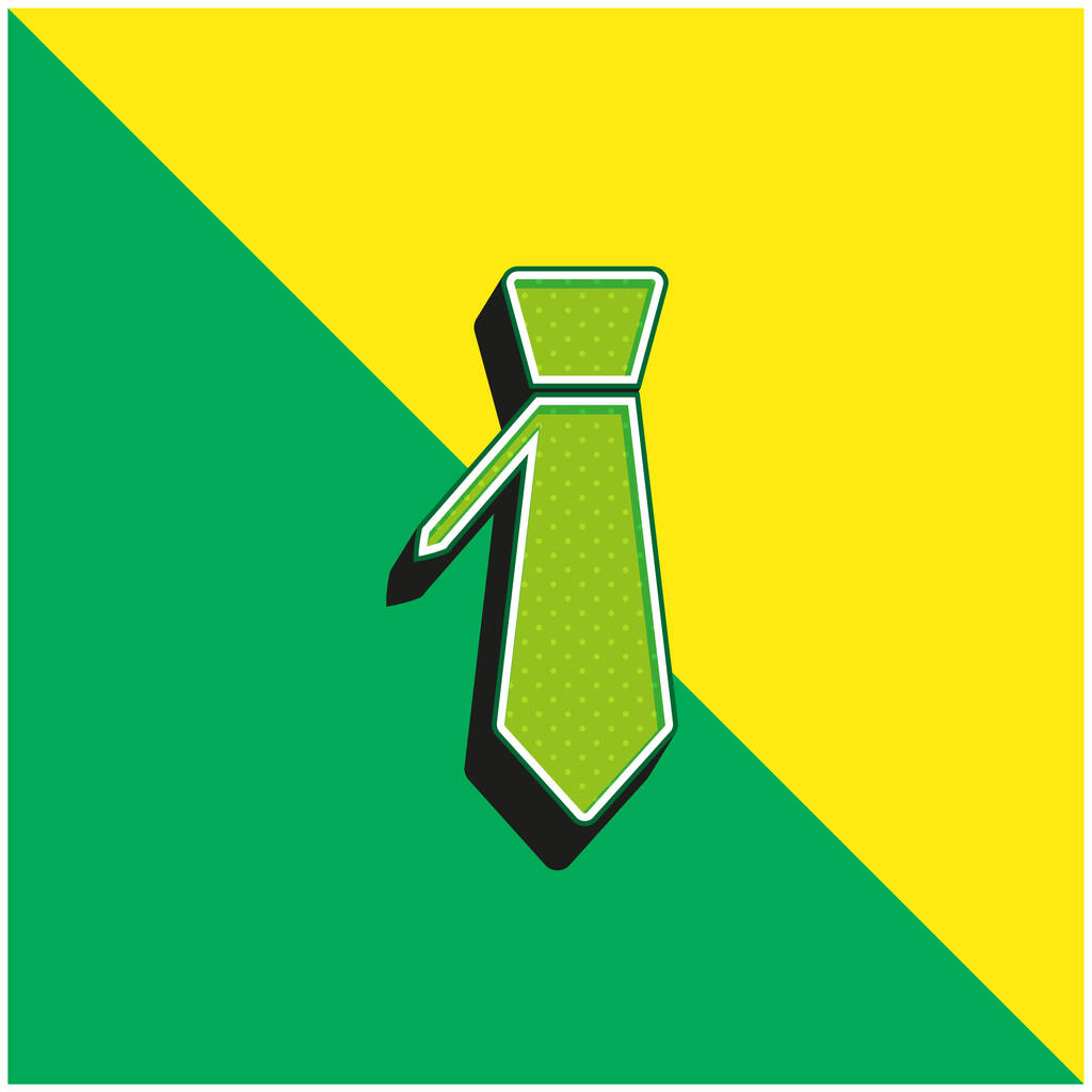 Big Tie Πράσινο και κίτρινο σύγχρονο 3d διάνυσμα εικονίδιο λογότυπο - Διάνυσμα, εικόνα