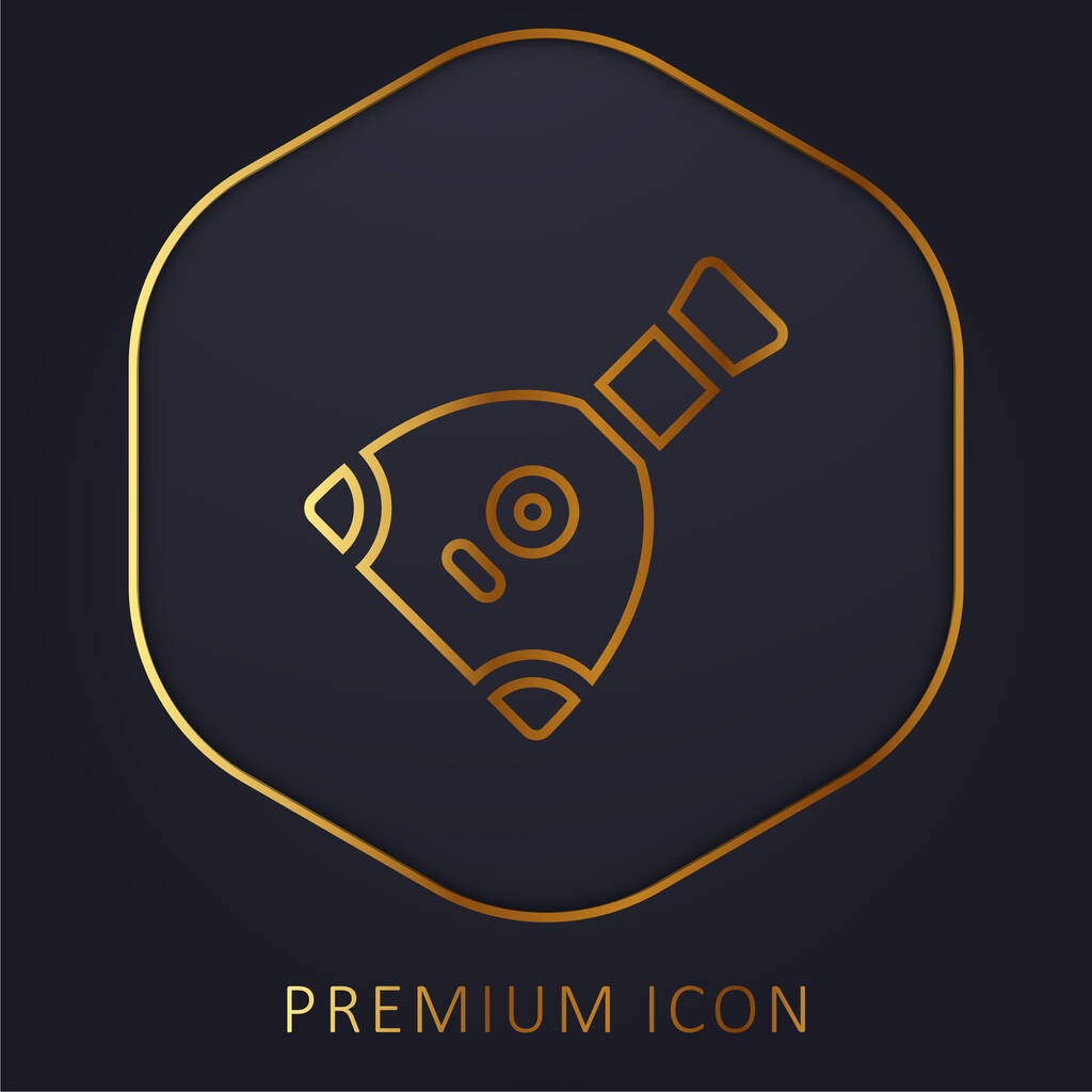 Balalaika linha dourada logotipo premium ou ícone - Vetor, Imagem