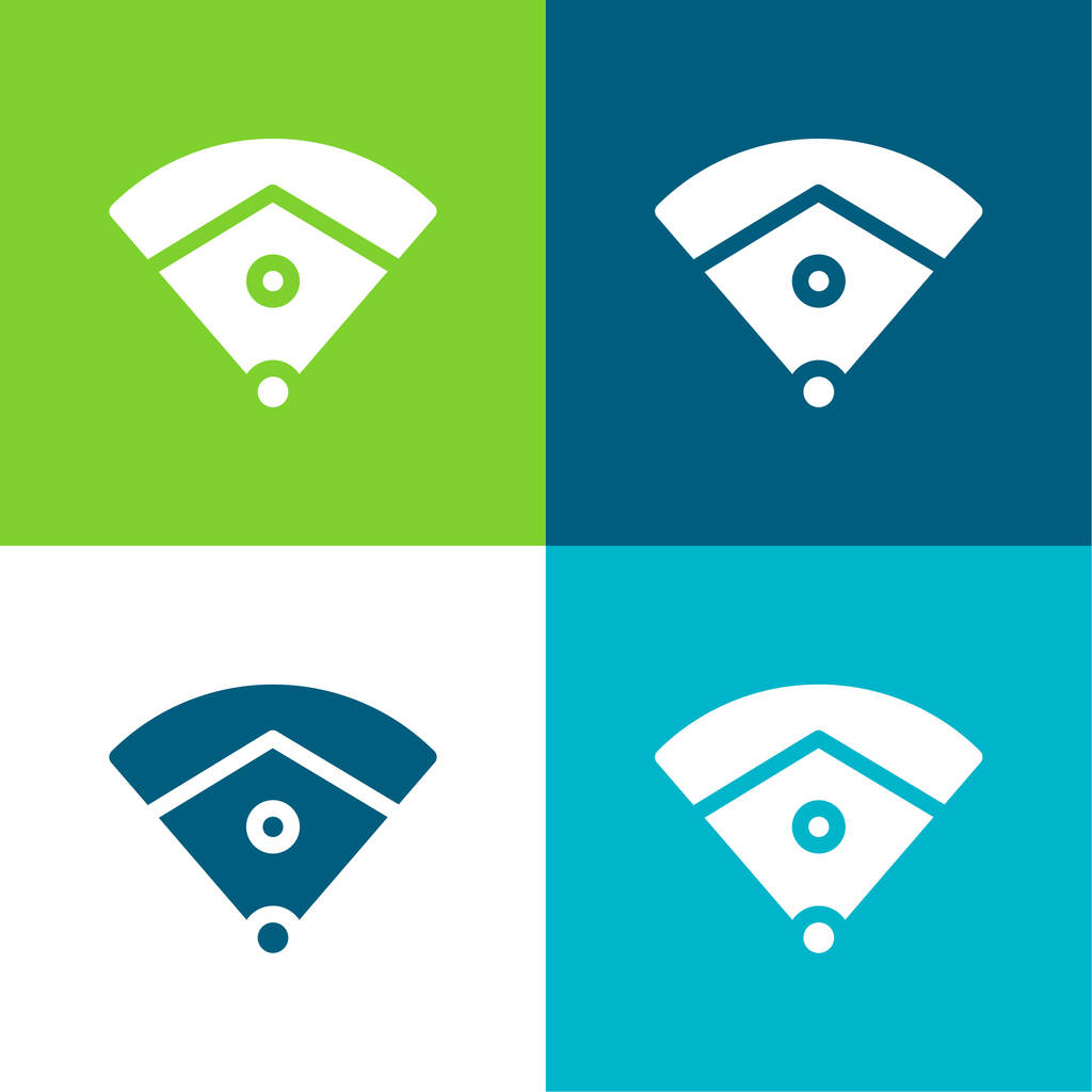 Baseball Field Set di icone minimali a quattro colori - Vettoriali, immagini