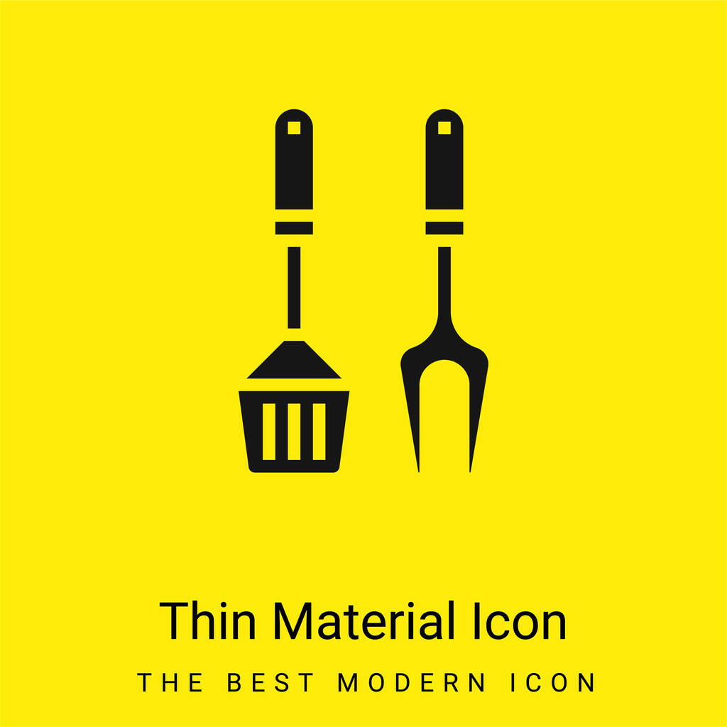 Bbq Equipment minimal bright yellow material icon - Vector, Image