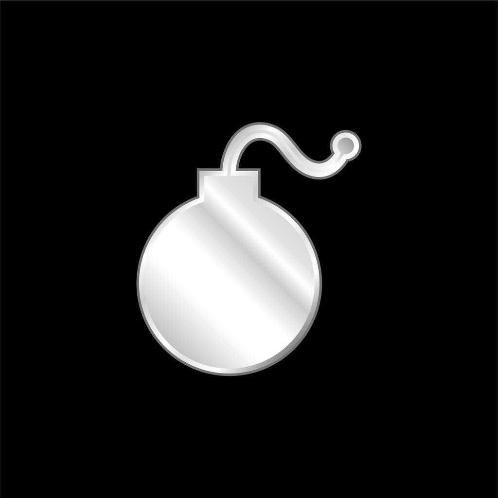 Бомба срібна металева ікона
 - Вектор, зображення