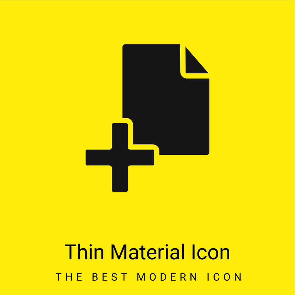 Aggiungi icona minimale materiale giallo brillante File - Vettoriali, immagini
