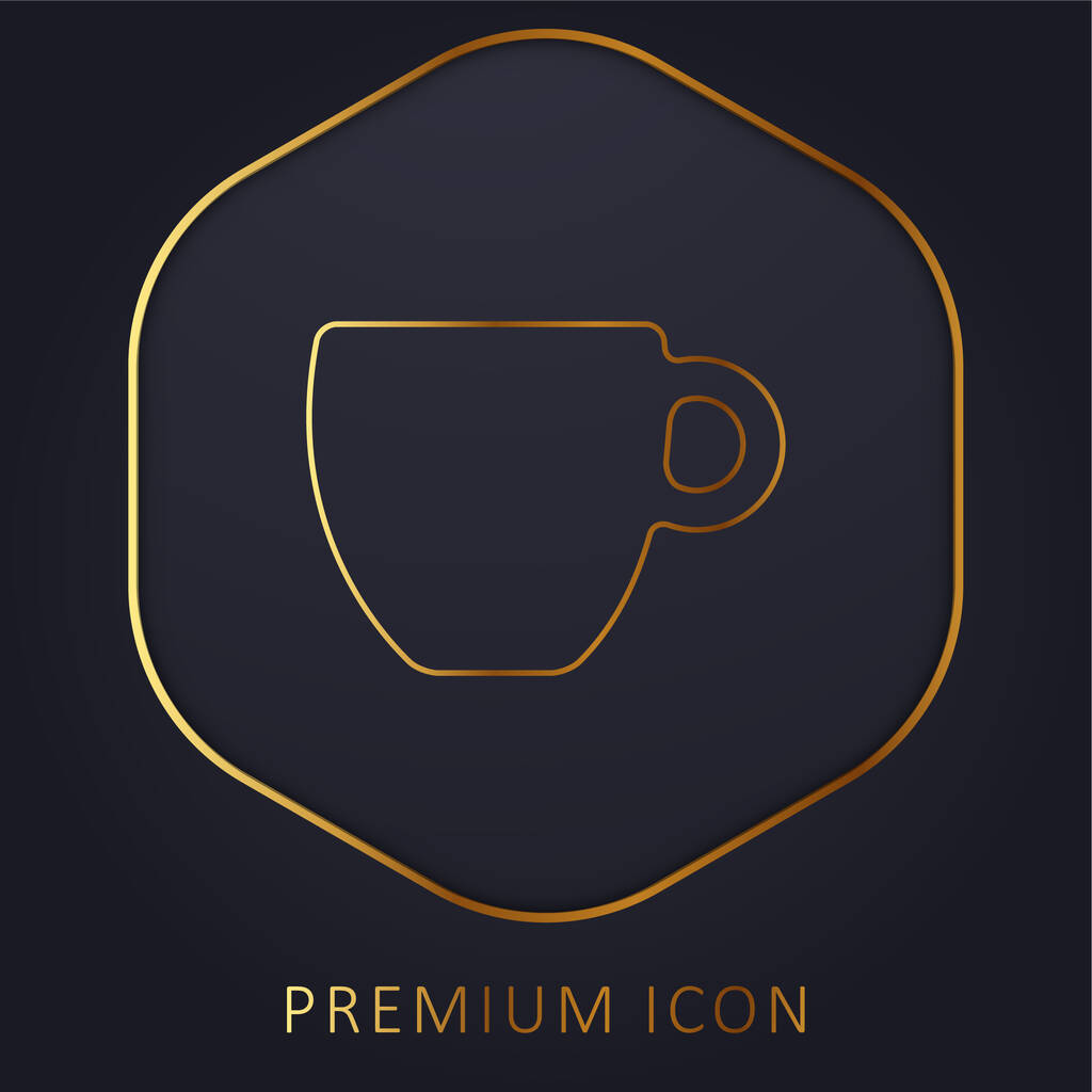 Black Coffee Cup golden line premium logo or icon - Vector, Image
