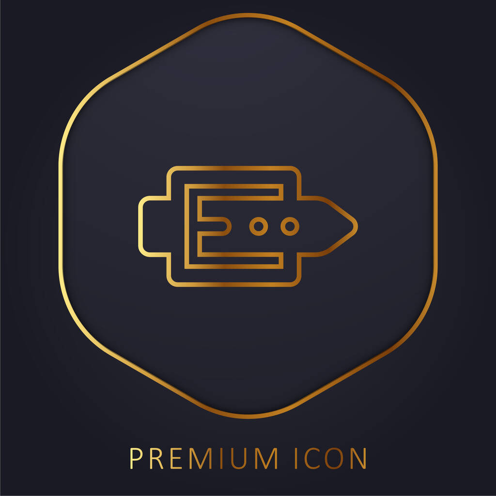 Zlaté prémiové logo nebo ikona pásu - Vektor, obrázek