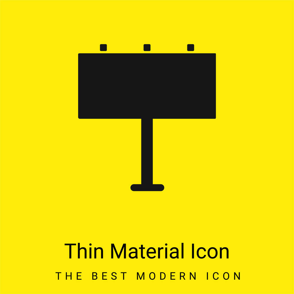 Panneau d'affichage minime icône matérielle jaune vif - Vecteur, image