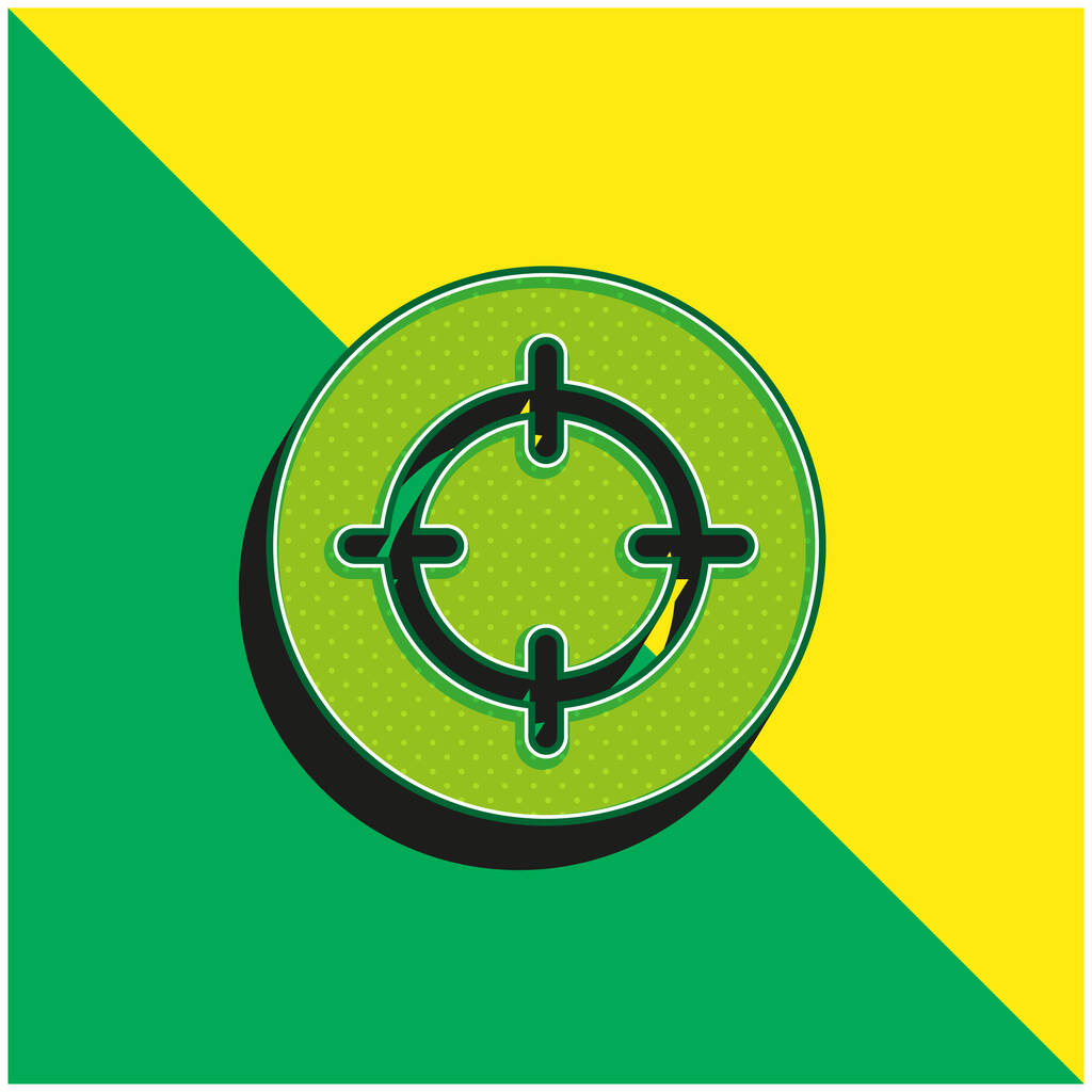 Mira logo icona vettoriale 3d moderna verde e gialla - Vettoriali, immagini