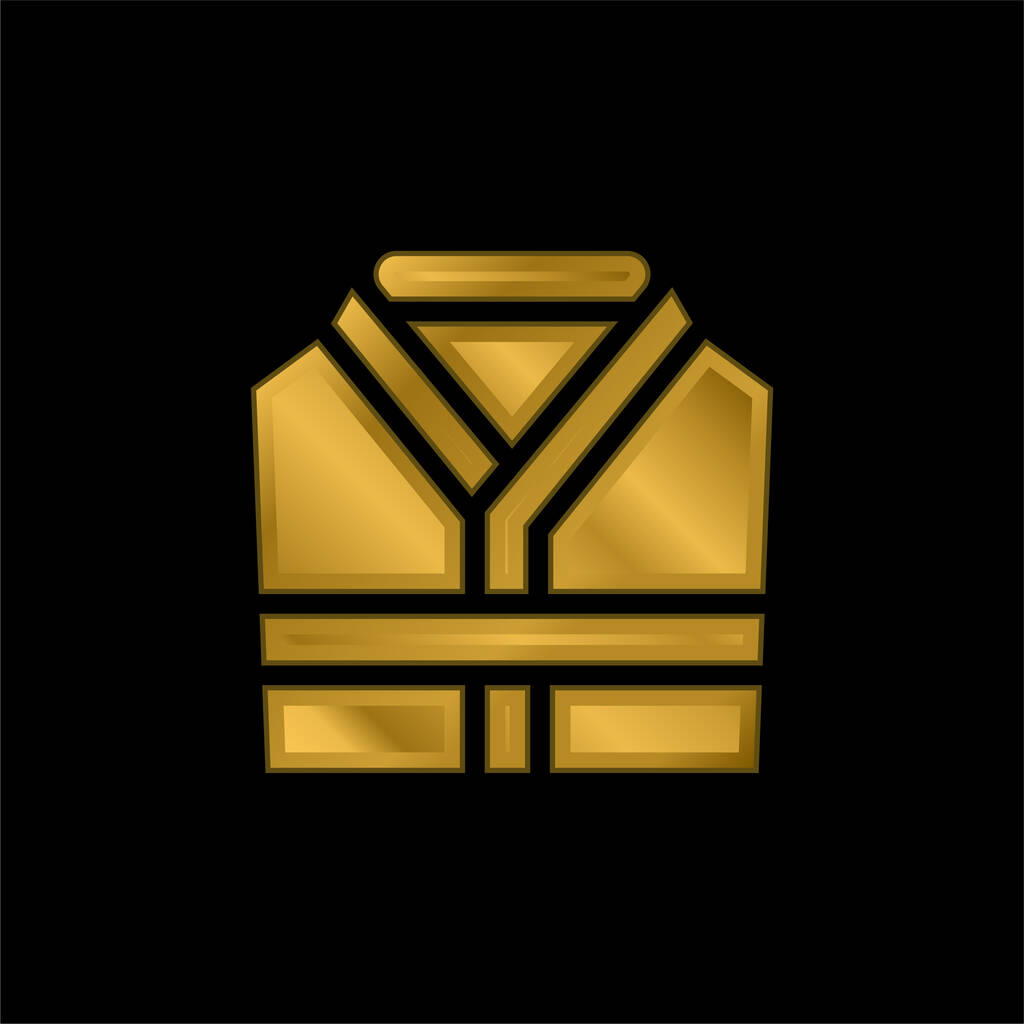 Albornoz chapado en oro icono metálico o logotipo vector - Vector, Imagen