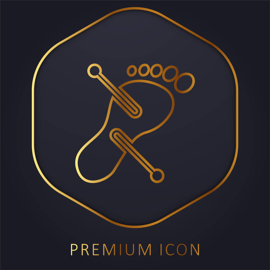 Acupunctuur gouden lijn premium logo of pictogram - Vector, afbeelding