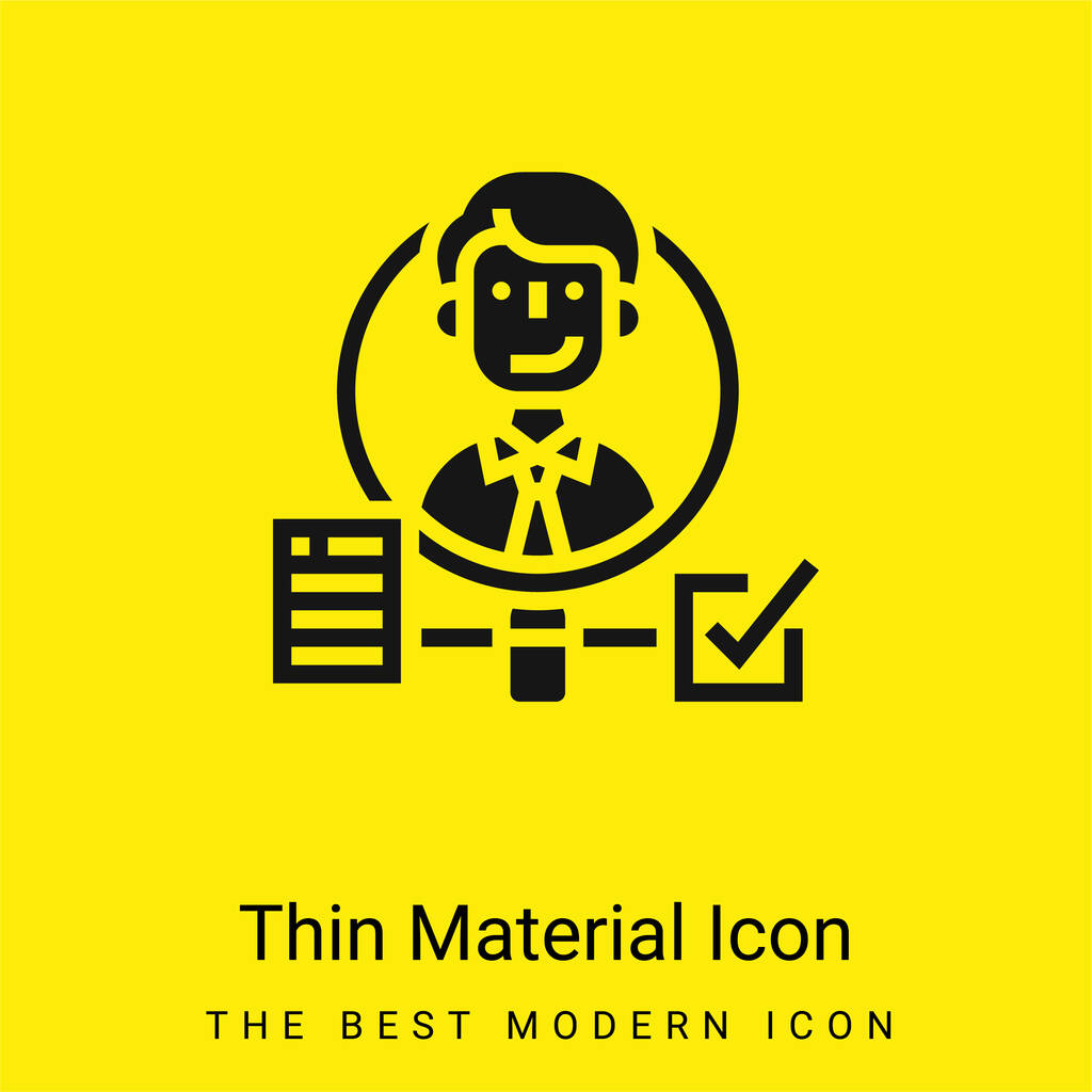 Comprobar fondo mínimo icono de material amarillo brillante - Vector, Imagen