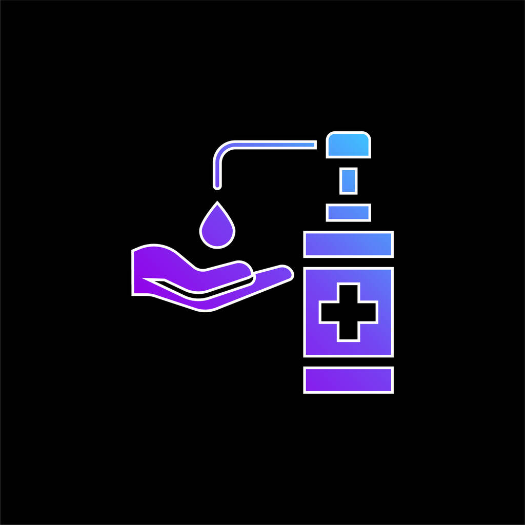 Antibakteriální gelově modrá ikona přechodu - Vektor, obrázek