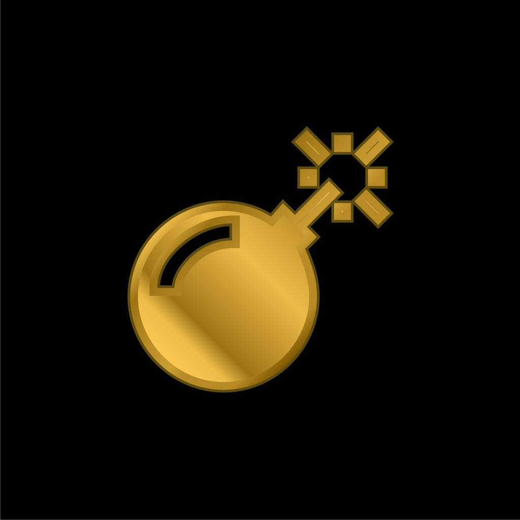 Bomba placcato oro icona metallica o logo vettoriale - Vettoriali, immagini