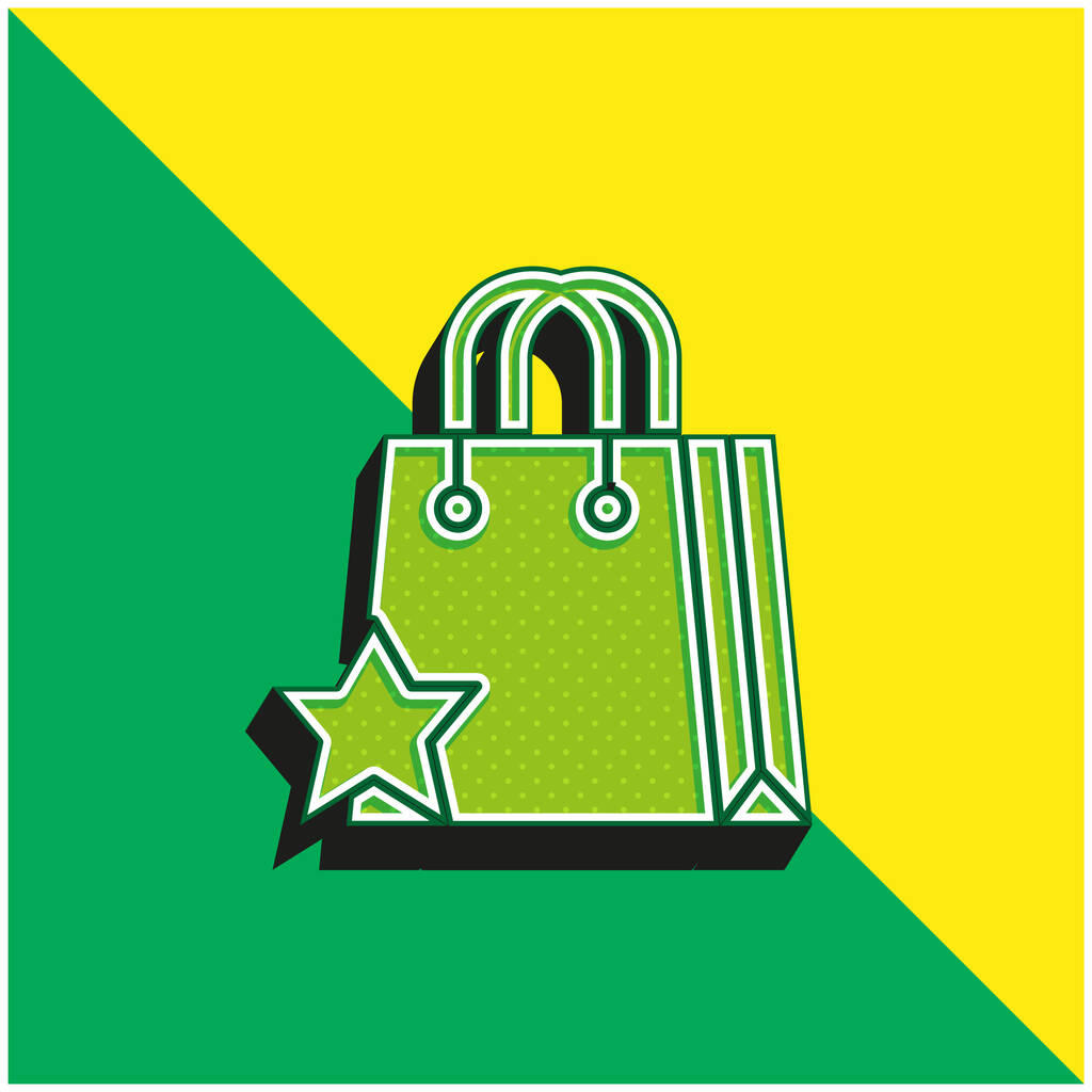 Přidat k oblíbeným Zelená a žlutá moderní 3D vektorová ikona logo - Vektor, obrázek