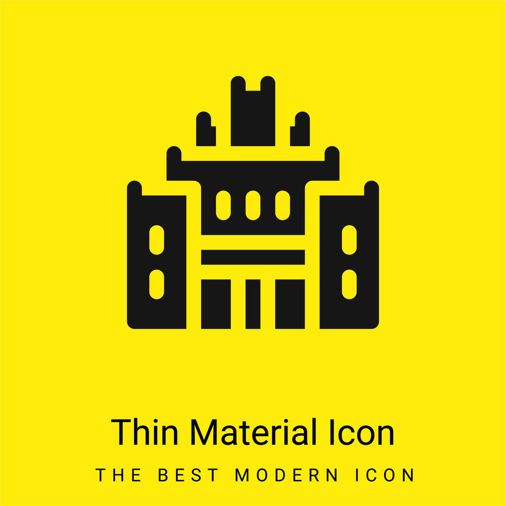 African Heritage House minimal bright yellow material icon - Vector, Image