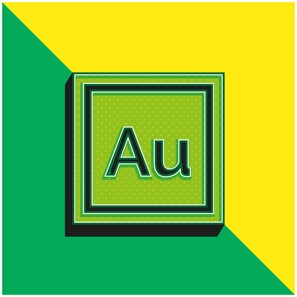 Audition Πράσινο και κίτρινο σύγχρονο 3d διάνυσμα εικονίδιο λογότυπο - Διάνυσμα, εικόνα