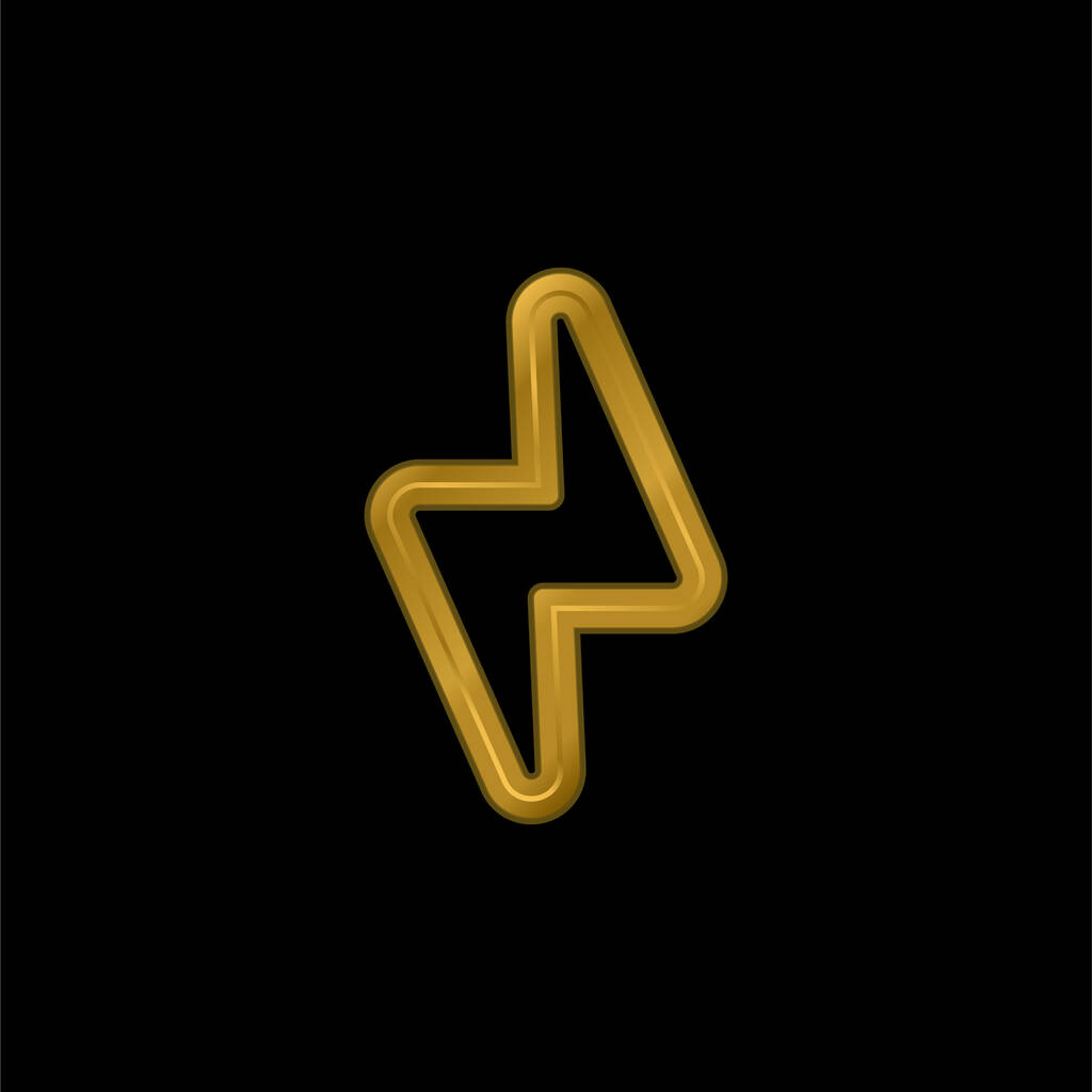 Bolt Περίγραμμα επιχρυσωμένο μέταλλο εικονίδιο ή το λογότυπο διάνυσμα - Διάνυσμα, εικόνα