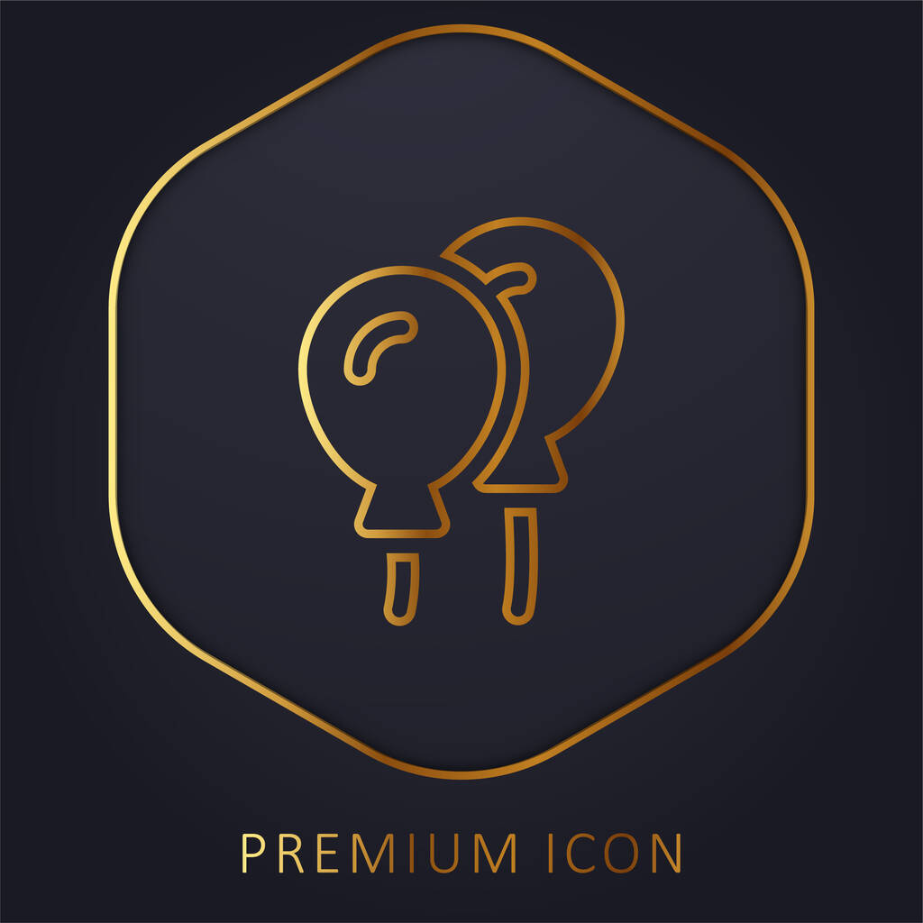 Luftballons goldene Linie Premium-Logo oder Symbol - Vektor, Bild
