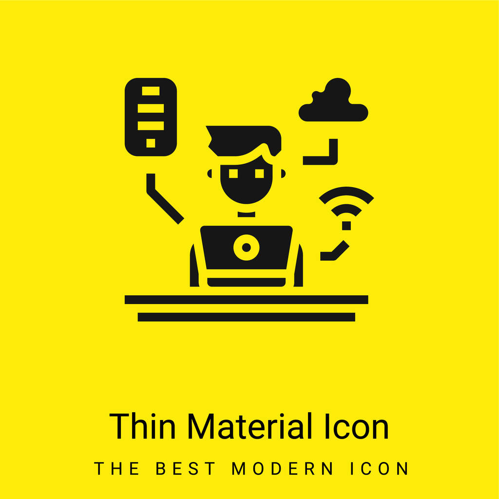 Administrator minimal bright yellow material icon - Vector, Image