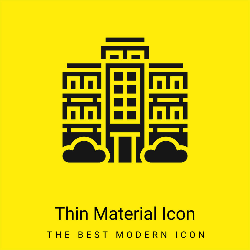 Apartamento mínimo icono de material amarillo brillante - Vector, Imagen