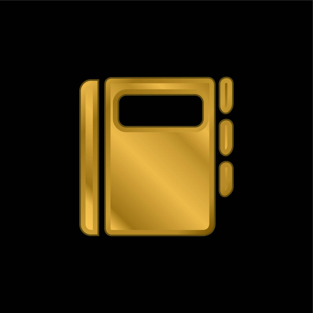 Agenda Libro chapado en oro icono metálico o logo vector - Vector, imagen